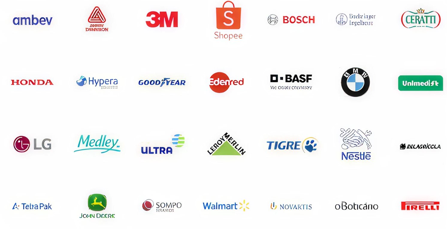 Logos de empresas clientes da Ynner